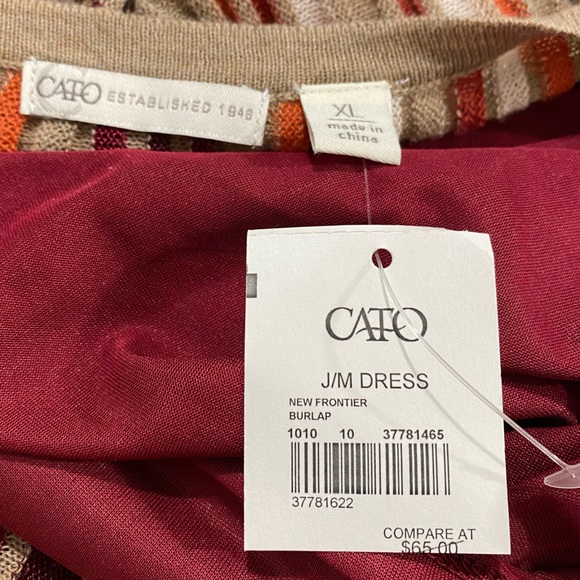 Cato || Woman’s Multi Color Vertical Stripe Sweater Dress size Xl - Picture 7 of 9